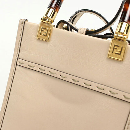 二手芬迪手提包女士品牌 FENDI Sunshine Shopper Mini 2WAY 8BS051 米色 USDFE110595011