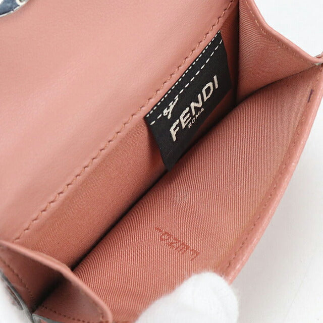 二手芬迪三折钱包三折钱包女士品牌FENDI F is Fendi 8M0395粉红色USDFE111085011
