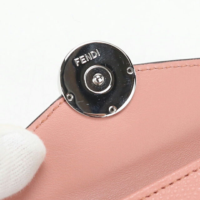 二手芬迪三折钱包三折钱包女士品牌FENDI F is Fendi 8M0395粉红色USDFE111085011