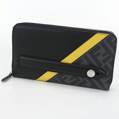 中古 フェンディ オーガナイザー メンズ ブランド FENDI ダイアゴナル トラベルウォレット 7M0275 ブラック USDFE111117011