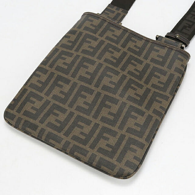 中古 フェンディ 斜め掛け ショルダーバッグ レディース ブランド FENDI ズッカ ショルダーバッグ 7VA214 ブラウン USDFE112367011