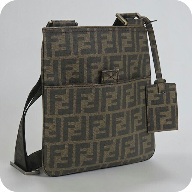 中古 フェンディ 斜め掛け ショルダーバッグ レディース ブランド FENDI ズッカ ショルダーバッグ 7VA214 ブラウン USDFE112367011