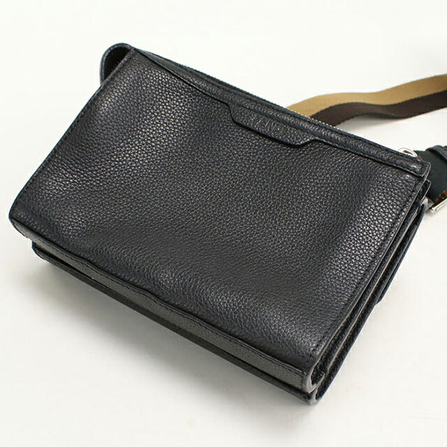 中古 フェンディ 斜め掛け ショルダーバッグ メンズ ブランド FENDI FFマグネットクラスプ ダブルバゲット 7VA649 ブラック USDFE112919011