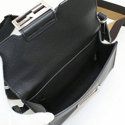 中古 フェンディ 斜め掛け ショルダーバッグ メンズ ブランド FENDI FFマグネットクラスプ ダブルバゲット 7VA649 ブラック USDFE112919011