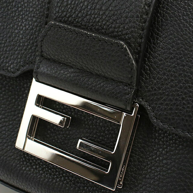 中古 フェンディ 斜め掛け ショルダーバッグ メンズ ブランド FENDI FFマグネットクラスプ ダブルバゲット 7VA649 ブラック USDFE112919011