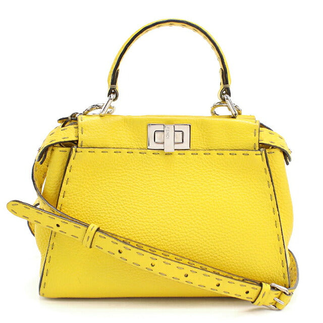 中古 フェンディ ハンドバッグ レディース ブランド FENDI ピーカブー ミニ 2WAY 8BN244 イエロー USDFE113553011