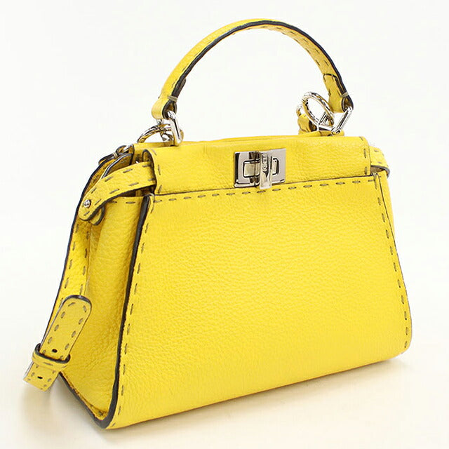 中古 フェンディ ハンドバッグ レディース ブランド FENDI ピーカブー ミニ 2WAY 8BN244 イエロー USDFE113553011