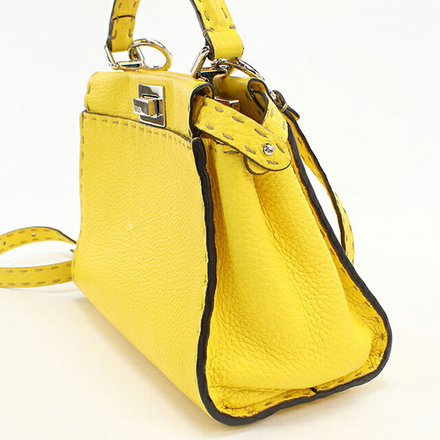 中古 フェンディ ハンドバッグ レディース ブランド FENDI ピーカブー ミニ 2WAY 8BN244 イエロー USDFE113553011