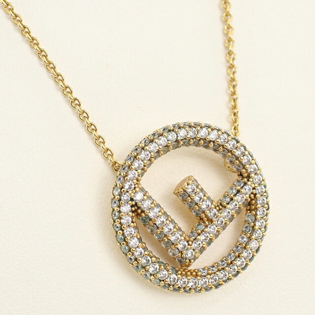 中古 フェンディ ネックレス レディース ブランド FENDI エフ イズ フェンディ 8AG760 ゴールド アクセサリー USDFE113760011