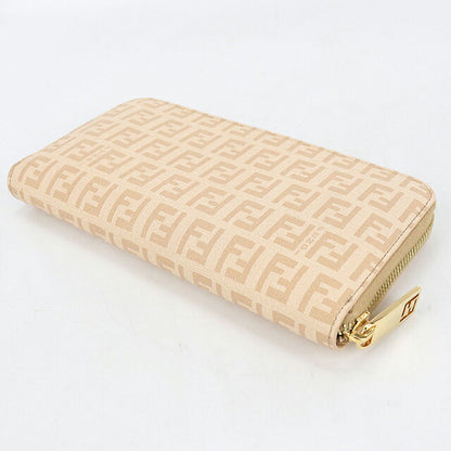 中古 フェンディ 長財布ラウンドファスナー レディース ブランド FENDI ズッキーノ  8M0024 ベージュ USDFE113891011