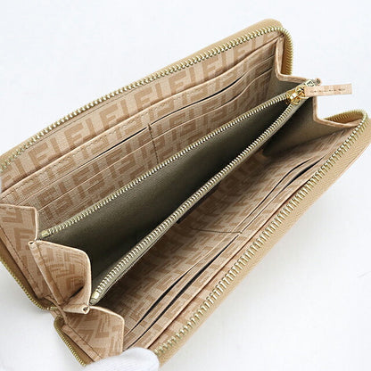 中古 フェンディ 長財布ラウンドファスナー レディース ブランド FENDI ズッキーノ  8M0024 ベージュ USDFE113891011
