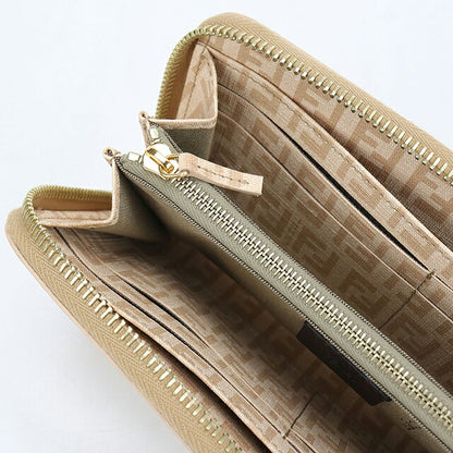 中古 フェンディ 長財布ラウンドファスナー レディース ブランド FENDI ズッキーノ  8M0024 ベージュ USDFE113891011