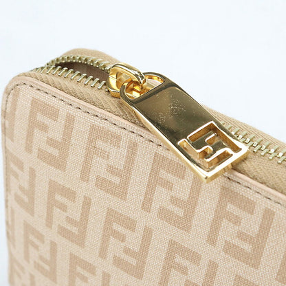中古 フェンディ 長財布ラウンドファスナー レディース ブランド FENDI ズッキーノ  8M0024 ベージュ USDFE113891011
