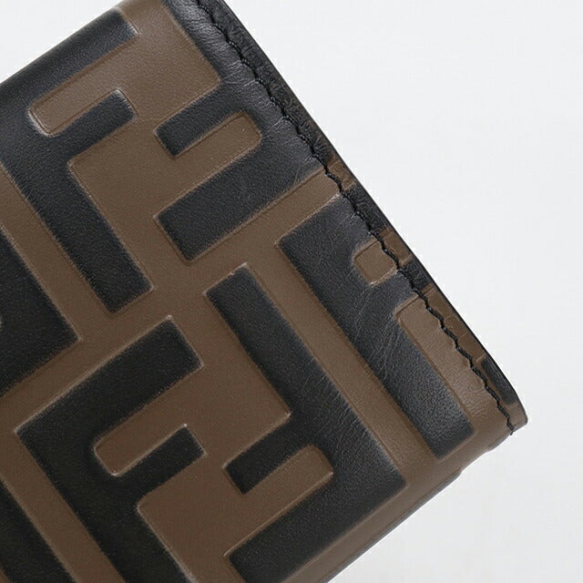 中古 フェンディ 三つ折り財布 三折財布 レディース ブランド FENDI FFダイヤモンド 8M0480 ブラウン USDFE113894011