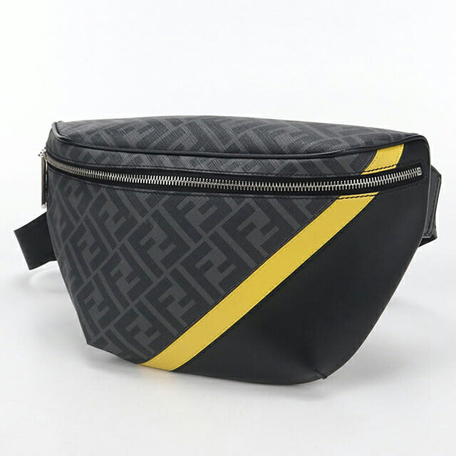 中古 フェンディ ボディバッグ メンズ ブランド FENDI ダイアゴナル ベルトバッグ 7VA562 ブラック USDFE113958011