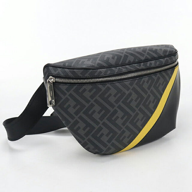中古 フェンディ ボディバッグ メンズ ブランド FENDI ダイアゴナル ベルトバッグ 7VA562 ブラック USDFE113958011