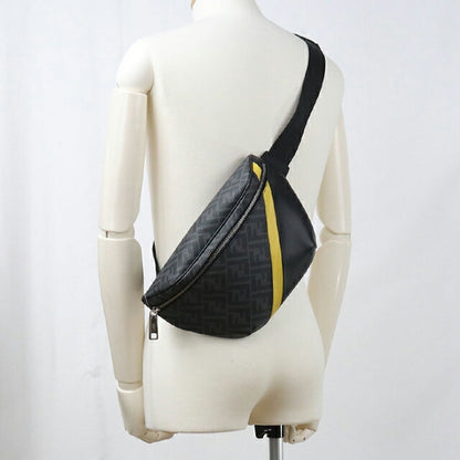 中古 フェンディ ボディバッグ メンズ ブランド FENDI ダイアゴナル ベルトバッグ 7VA562 ブラック USDFE113958011