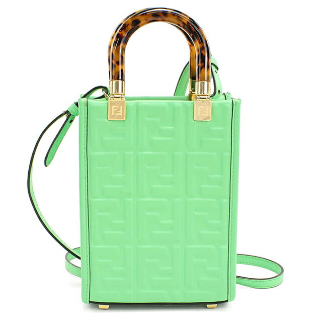 フェンディ ハンドバッグ レディース ブランド FENDI  サンシャイン ショッパー ミニ 2WAY 8BS051 グリーン USDFE113964011