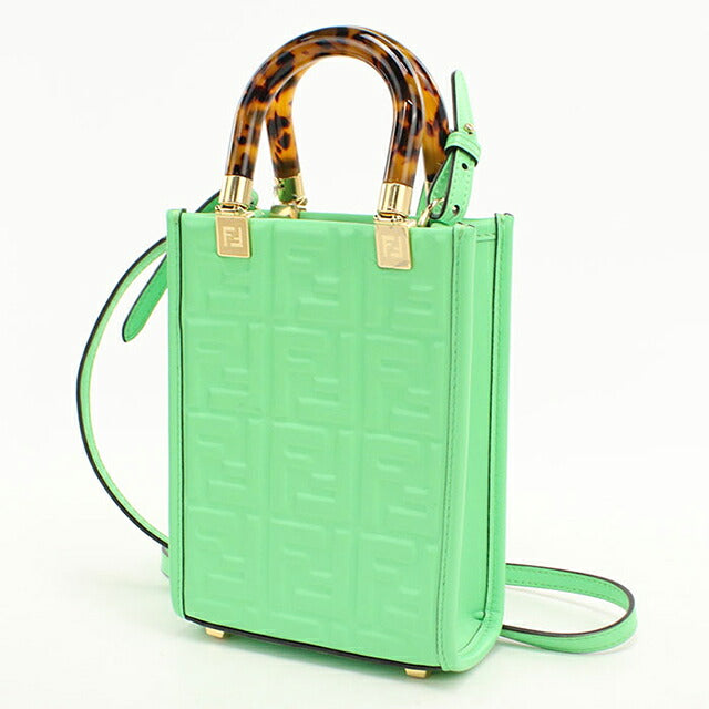 フェンディ ハンドバッグ レディース ブランド FENDI  サンシャイン ショッパー ミニ 2WAY 8BS051 グリーン USDFE113964011