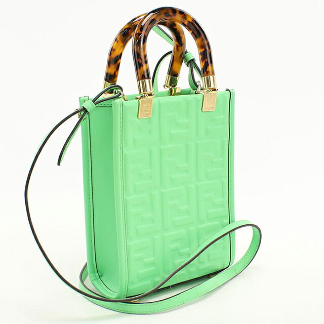 フェンディ ハンドバッグ レディース ブランド FENDI  サンシャイン ショッパー ミニ 2WAY 8BS051 グリーン USDFE113964011