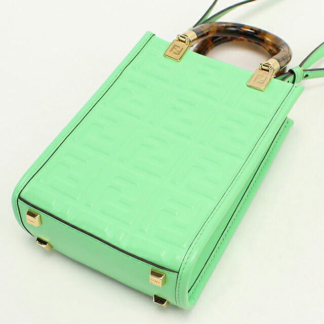 フェンディ ハンドバッグ レディース ブランド FENDI  サンシャイン ショッパー ミニ 2WAY 8BS051 グリーン USDFE113964011