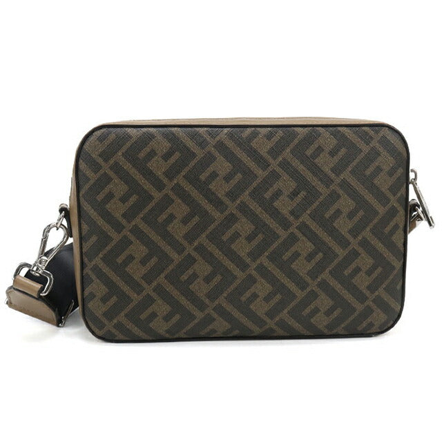 中古 フェンディ ショルダーバッグ メンズ ブランド FENDI ダイアゴナル カメラケース 7M0286 ブラウン USDFE114121011