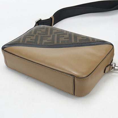 中古 フェンディ ショルダーバッグ メンズ ブランド FENDI ダイアゴナル カメラケース 7M0286 ブラウン USDFE114121011