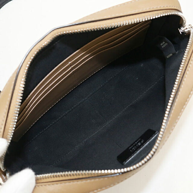 中古 フェンディ ショルダーバッグ メンズ ブランド FENDI ダイアゴナル カメラケース 7M0286 ブラウン USDFE114121011