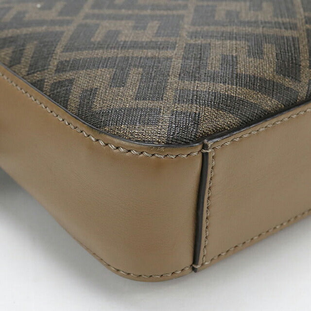 中古 フェンディ ショルダーバッグ メンズ ブランド FENDI ダイアゴナル カメラケース 7M0286 ブラウン USDFE114121011
