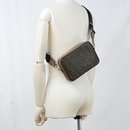 中古 フェンディ ショルダーバッグ メンズ ブランド FENDI ダイアゴナル カメラケース 7M0286 ブラウン USDFE114121011
