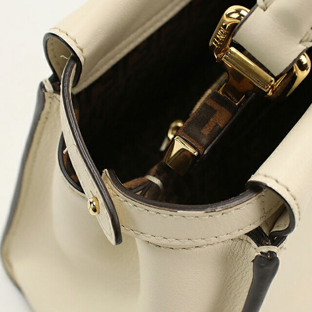 中古 フェンディ ハンドバッグ レディース ブランド FENDI ピーカブー 2WAY 8BN244 ホワイト USDFE114665011
