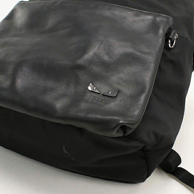 中古 フェンディ リュック メンズ ブランド FENDI バックパック 7VZ035 ブラック USDFE114741011