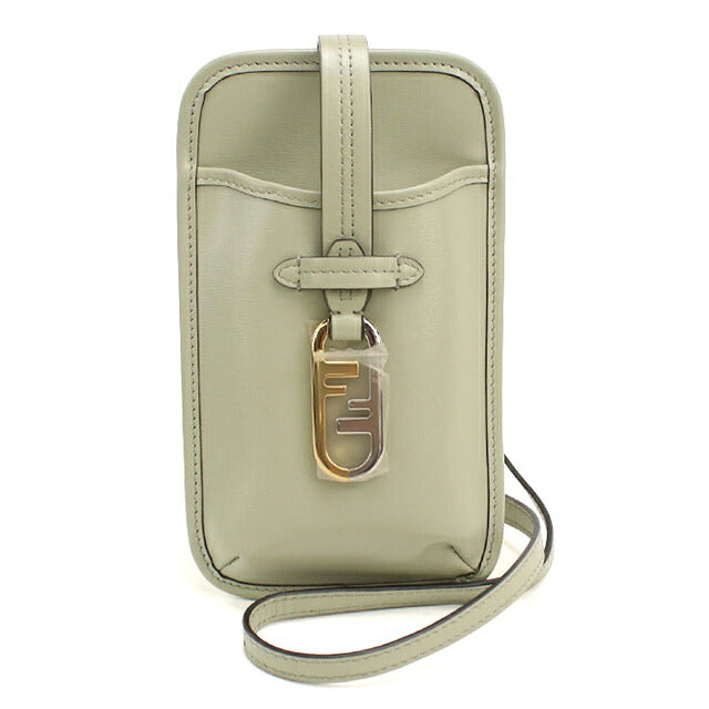 中古 フェンディ ショルダーバッグ ユニセックス ブランド FENDI オーロック フォンポーチ レザー 7AS131 グリーン USDFE114859011