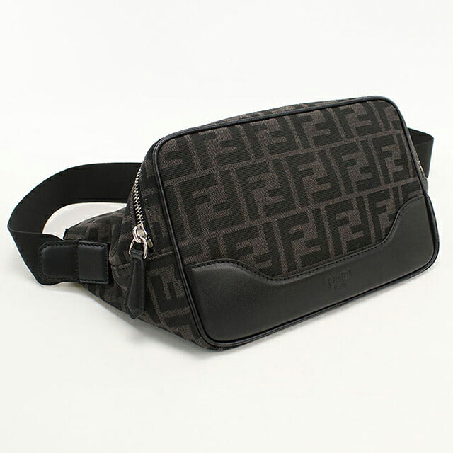 中古 フェンディ ボディバッグ メンズ ブランド FENDI ズッカ 7VA526 ブラック USDFE114932011