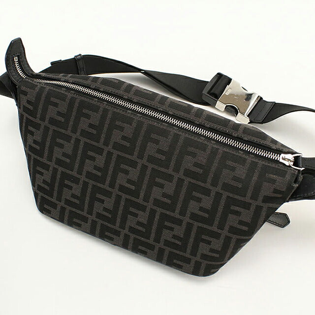中古 フェンディ ボディバッグ メンズ ブランド FENDI ズッカ 7VA526 ブラック USDFE114932011