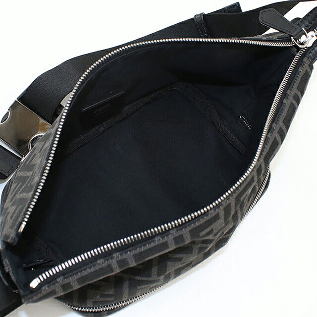 中古 フェンディ ボディバッグ メンズ ブランド FENDI ズッカ 7VA526 ブラック USDFE114932011