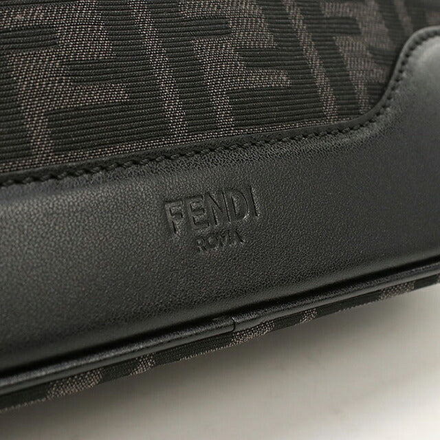中古 フェンディ ボディバッグ メンズ ブランド FENDI ズッカ 7VA526 ブラック USDFE114932011