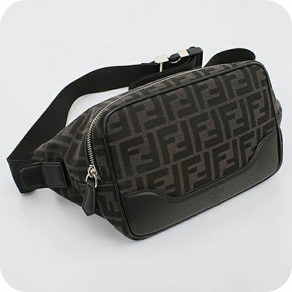 中古 フェンディ ボディバッグ メンズ ブランド FENDI ズッカ 7VA526 ブラック USDFE114932011