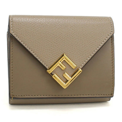 中古 フェンディ 三つ折り財布 三折財布 レディース ブランド FENDI FFダイヤモンド 8M0480 グレー USDFE115227011