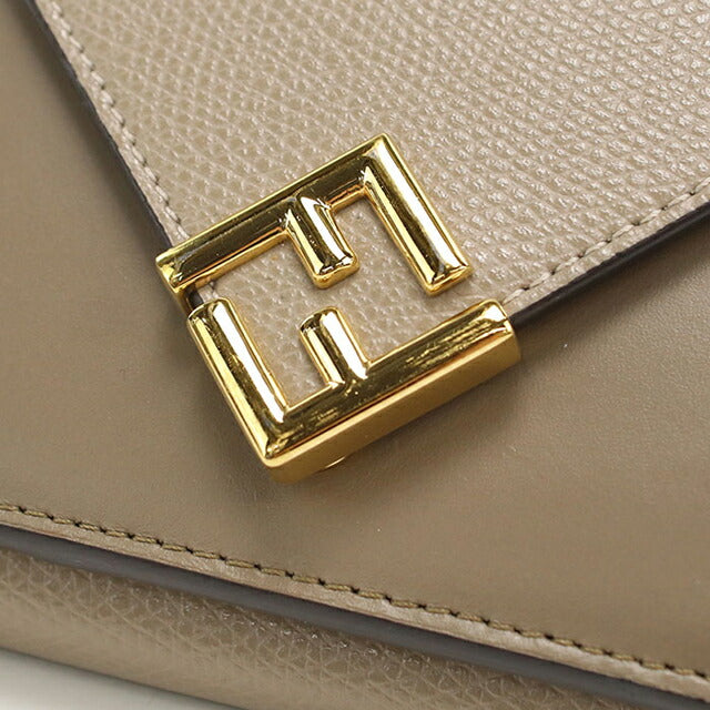 中古 フェンディ 三つ折り財布 三折財布 レディース ブランド FENDI FFダイヤモンド 8M0480 グレー USDFE115227011