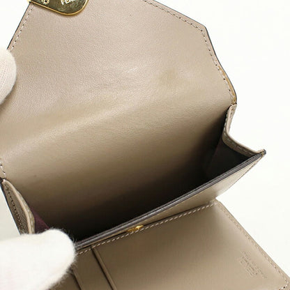 中古 フェンディ 三つ折り財布 三折財布 レディース ブランド FENDI FFダイヤモンド 8M0480 グレー USDFE115227011