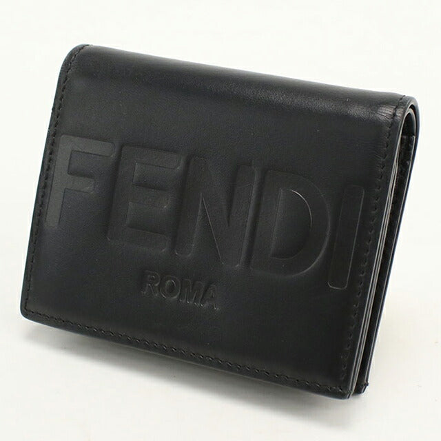 中古 フェンディ 二つ折り財布 二折財布 レディース ブランド FENDI フェンディ ローマ 8M0420 ブラック USDFE115229011