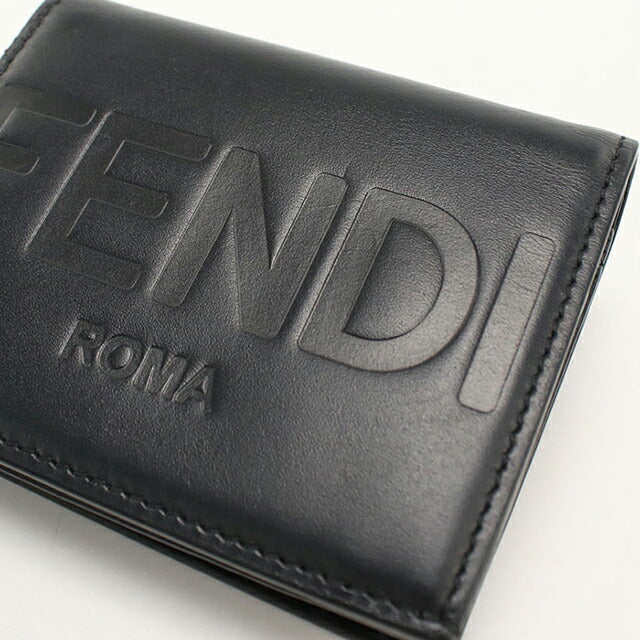 中古 フェンディ 二つ折り財布 二折財布 レディース ブランド FENDI フェンディ ローマ 8M0420 ブラック USDFE115229011
