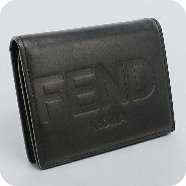 中古 フェンディ 二つ折り財布 二折財布 レディース ブランド FENDI フェンディ ローマ 8M0420 ブラック USDFE115229011