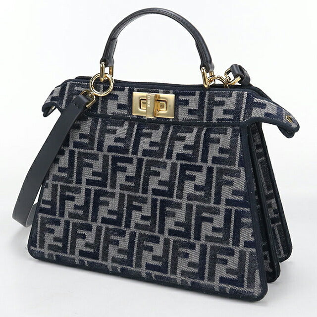 中古 フェンディ ハンドバッグ レディース ブランド FENDI ピーカーブー 2WAY 8BN327 ネイビー USDFE115749011