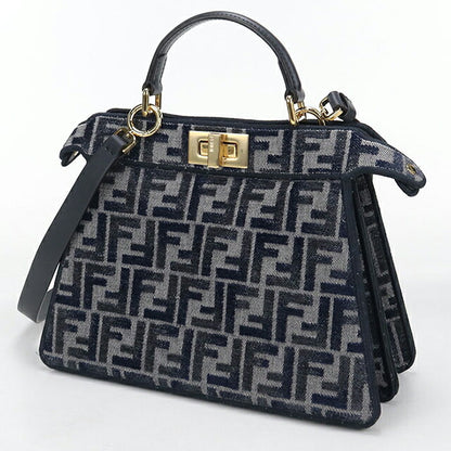 中古 フェンディ ハンドバッグ レディース ブランド FENDI ピーカーブー 2WAY 8BN327 ネイビー USDFE115749011