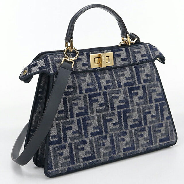 中古 フェンディ ハンドバッグ レディース ブランド FENDI ピーカーブー 2WAY 8BN327 ネイビー USDFE115749011