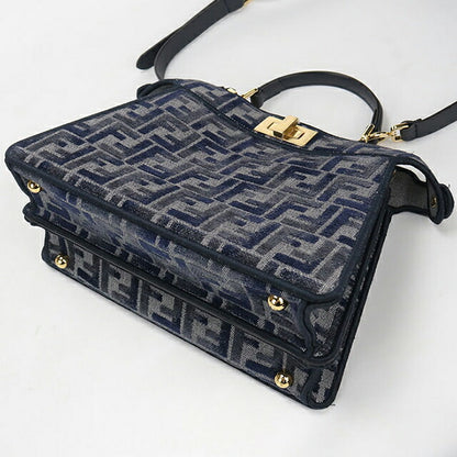 中古 フェンディ ハンドバッグ レディース ブランド FENDI ピーカーブー 2WAY 8BN327 ネイビー USDFE115749011