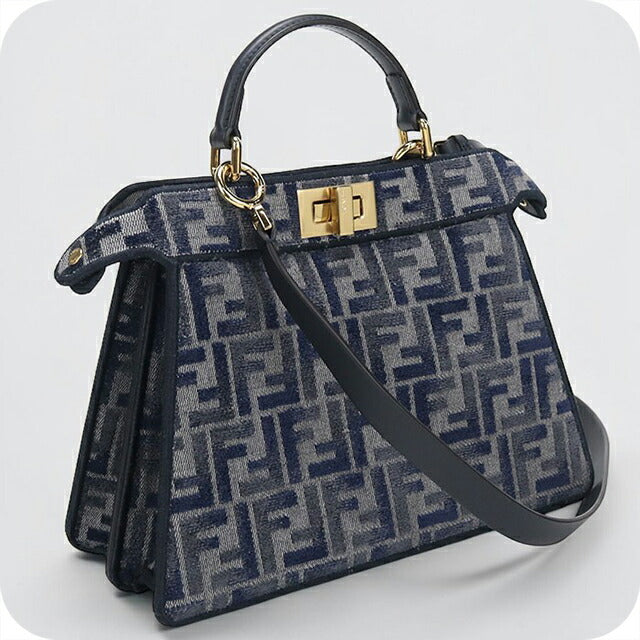 中古 フェンディ ハンドバッグ レディース ブランド FENDI ピーカーブー 2WAY 8BN327 ネイビー USDFE115749011