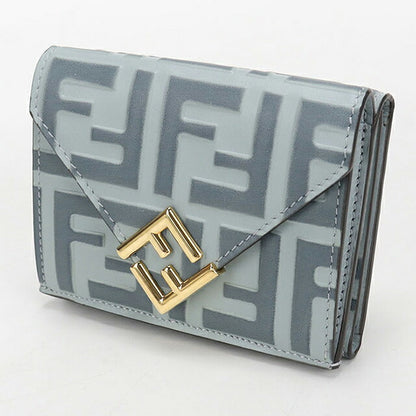 中古 フェンディ 三つ折り財布 三折財布 コンパクト レディース ブランド FENDI FFダイヤモンド 8M0480 ブルー USDFE115787011